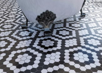 Carrelage mosaïque hexagonale White 32×29 – Matt Sixties