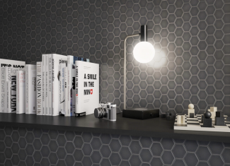 Carrelage mosaïque hexagonale Black 32×29 – Matt Sixties
