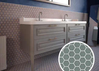 Carrelage mosaïque hexagonale Khaki 32×29 – Matt Sixties