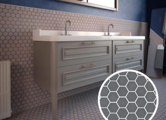 Carrelage mosaïque hexagonale Grey 32×29 – Matt Sixties