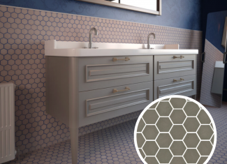 Carrelage mosaïque hexagonale Taupe 32×29 – Matt Sixties