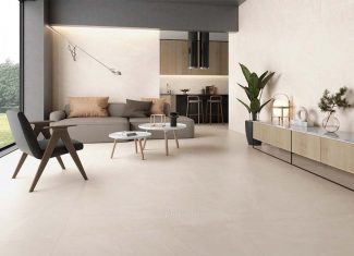 Carrelage sol effet pierre mate Sand 100×100 – Isea