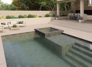 Carrelage effet pierre mat 15×15 Lagoon Green