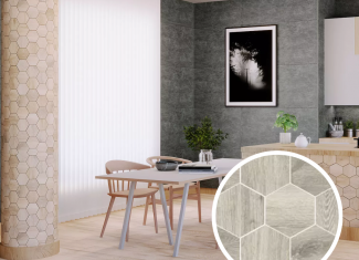 Carrelage hexagonal sol et mur imitation parquet mat Gris 30×30 – Albar