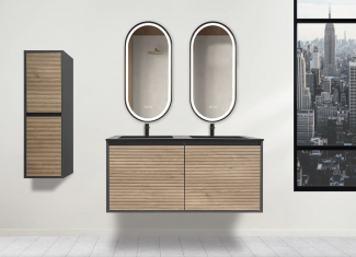 Meuble salle de bain effet bois – Atrio