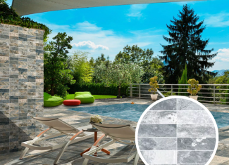 Carrelage Block sol et mur effet pierre mat Ash 30×30 – Bali