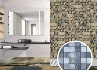 Carrelage mosaïque sol et mur effet pierre mat Blue 30×30 – Bali