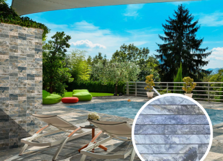 Carrelage Curve sol et mur effet pierre mat Blue 30×30 – Bali