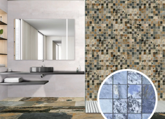 Carrelage luxe sol et mur effet pierre mat Blue 30×30 – Bali