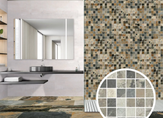 Carrelage mosaïque sol et mur effet pierre mat Green 30×30 – Bali