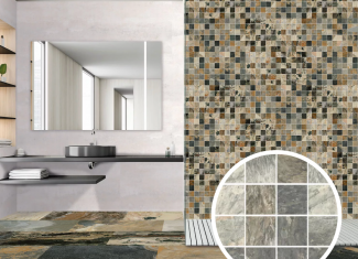 Carrelage luxe sol et mur effet pierre mat Green 30×30 – Bali