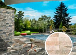 Carrelage Block sol et mur effet pierre mat Sand 30×30- Bali