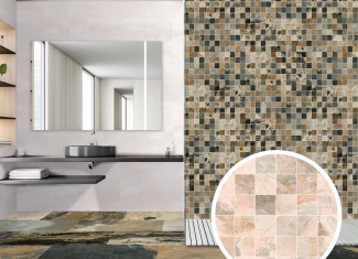 Carrelage mosaïque sol et mur effet pierre mat Sand 30×30- Bali