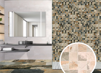 Carrelage luxe sol et mur effet pierre mat Sand 30×30- Bali