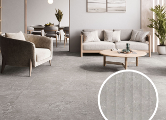 Carrelage mat sol et mur effet pierre relieve Gris 30×30 – Etna