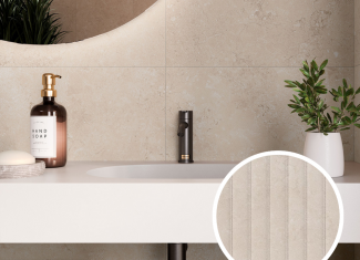 Carrelage mat sol et mur effet pierre relieve Crema 30×30 – Etna