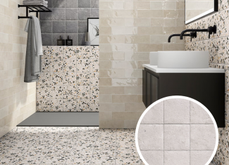 Carrelage sol effet Terrazzo 20×20 – White Stone