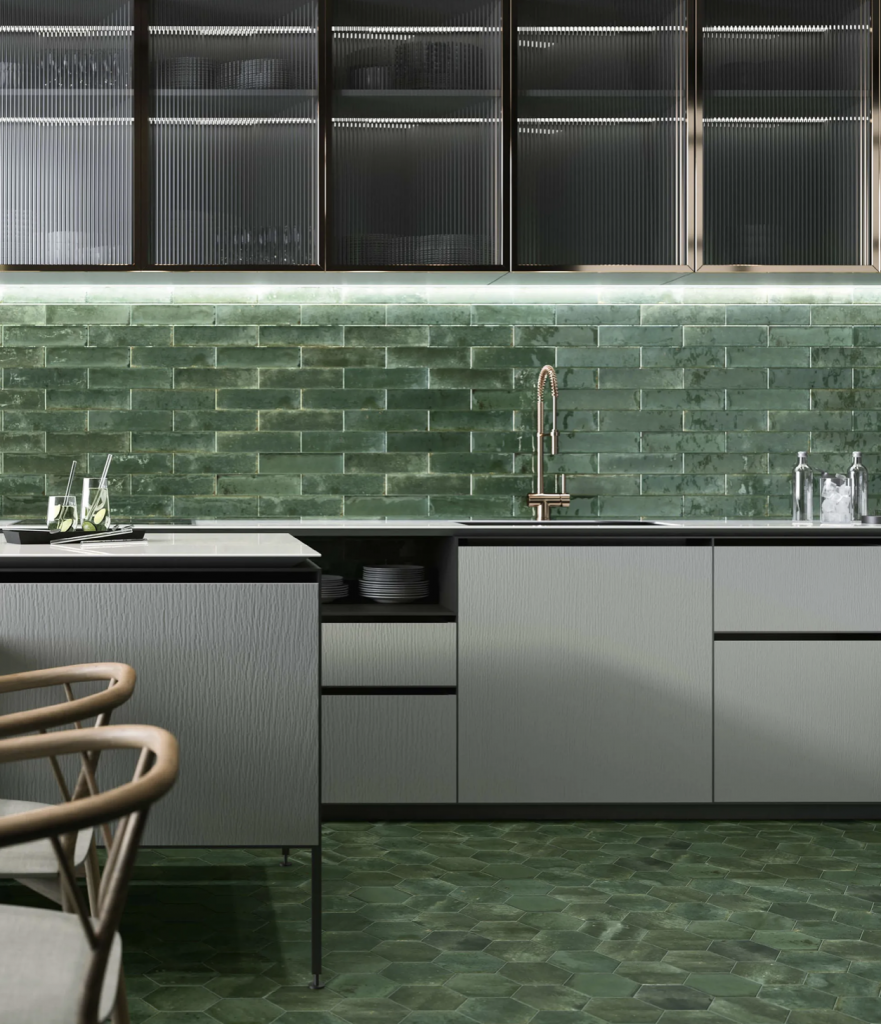 BSM Carrelage - Carrelage hexagonal mur et sol intérieur mat Olive ...