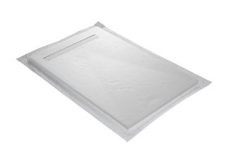 Receveur de douche 90 x 160 cm – Blanc finition ardoise avec grille caniveau