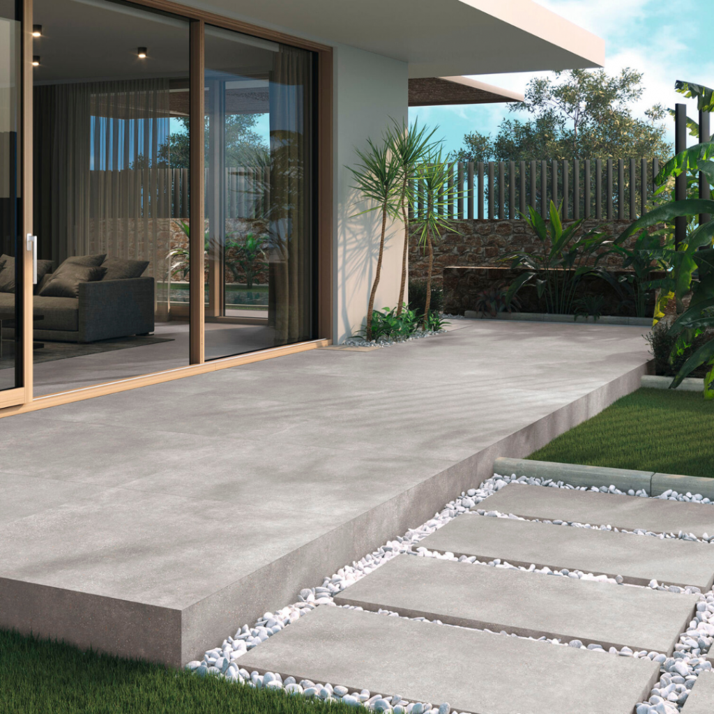 carrelage grès cérame terrasse effet pierre naturelle