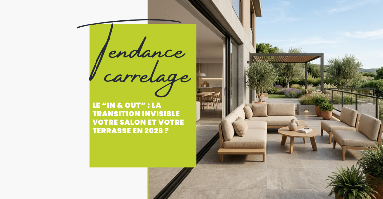 Terrasse moderne carrelage terrasse design 2026 continuité intérieur extérieur