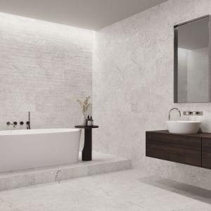 Carrelage mural en relief 40 x 120 - Kibo taupe - Kronos