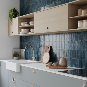 Carrelage mur intérieur zellige - 32x62,5 cm - Limit blue