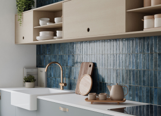 Carrelage mur intérieur zellige – 32×62,5 cm – Limit blue