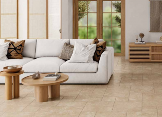Carrelage effet travertin beige – 44×66 cm – Metz