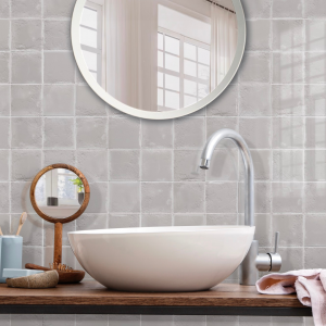 Crédence effet zellige taupe brillant – 10x10 – Ashen Taupe