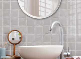 Crédence effet zellige taupe brillant – 10×10 – Ashen Taupe