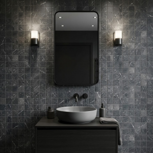 Carrelage mosaïque effet pierre noir – 30×30 – Pulse black | TACO 10