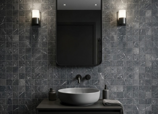 Carrelage mosaïque effet pierre noir – 30×30 – Pulse black | TACO 10