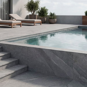 Margelle effet pierre gris - 33x 120 - Halley Silver