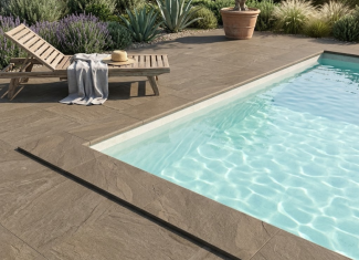 Margelle effet pierre marron – 33x 120 – Halley Mud