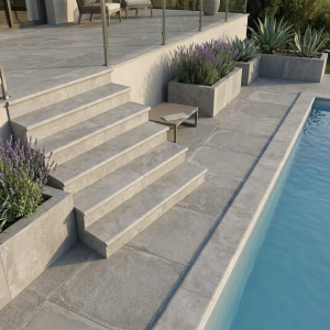 Margelle effet pierre grise - 33x120 - Habitat Grey