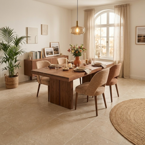 Carrelage effet pierre beige – 60×60 – Pulse cream