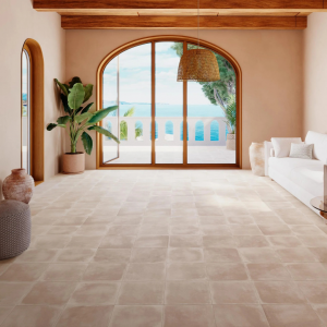 Carrelage ciment effet terre cuite beige - 33,3x33,3 – Agueda Beige