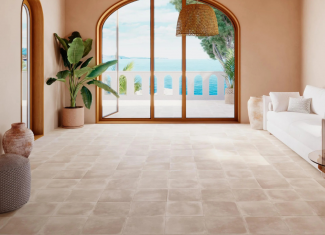 Carrelage ciment effet terre cuite beige – 33,3×33,3 – Agueda Beige