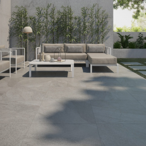 Carrelage extérieur effet pierre clair 20 mm – 90×90 – Halley Light