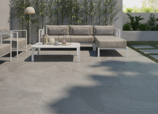Carrelage extérieur effet pierre clair 20 mm – 90×90 – Halley Light