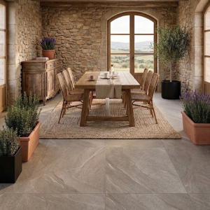Carrelage effet pierre marron - 60x90 - Halley Mud