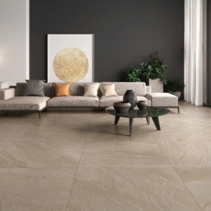 Carrelage effet pierre beige - 100x100 - Halley Taupe