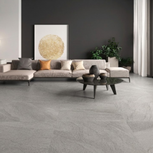 Carrelage effet pierre grise - 100x100 - Halley Silver