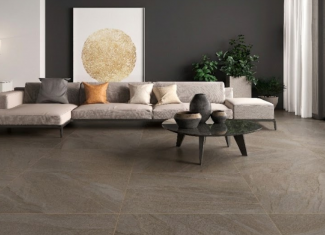 Carrelage effet pierre marron -100×100 – Halley Mud
