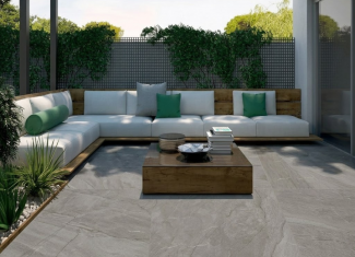 Carrelage extérieur effet pierre grise 20 mm – 100×100 – Halley Silver