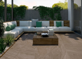 Carrelage extérieur effet pierre marron 20 mm – 100×100 – Halley Mud