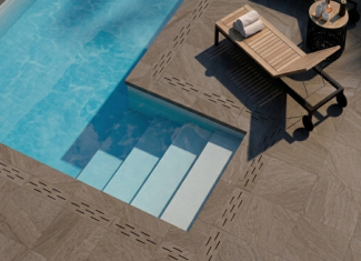 Carrelage extérieur effet pierre marron 20mm – 60×60 – Halley Mud