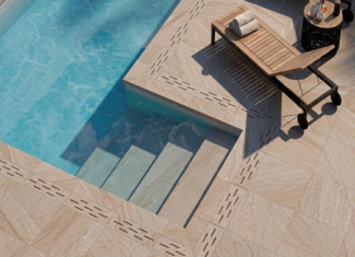 Carrelage extérieur effet pierre beige 20mm – 60×60 – Halley Taupe