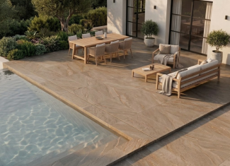 Carrelage extérieur effet pierre marron 20mm – 60×120 – Halley Mud